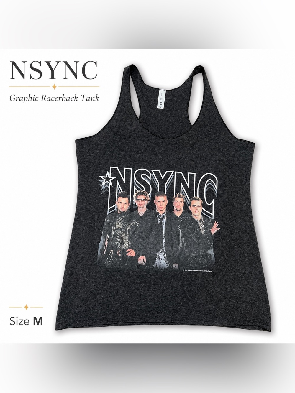 NSYNC Women’s Medium Graphic Racerback Tank Top 2019 Boy Band Y2K